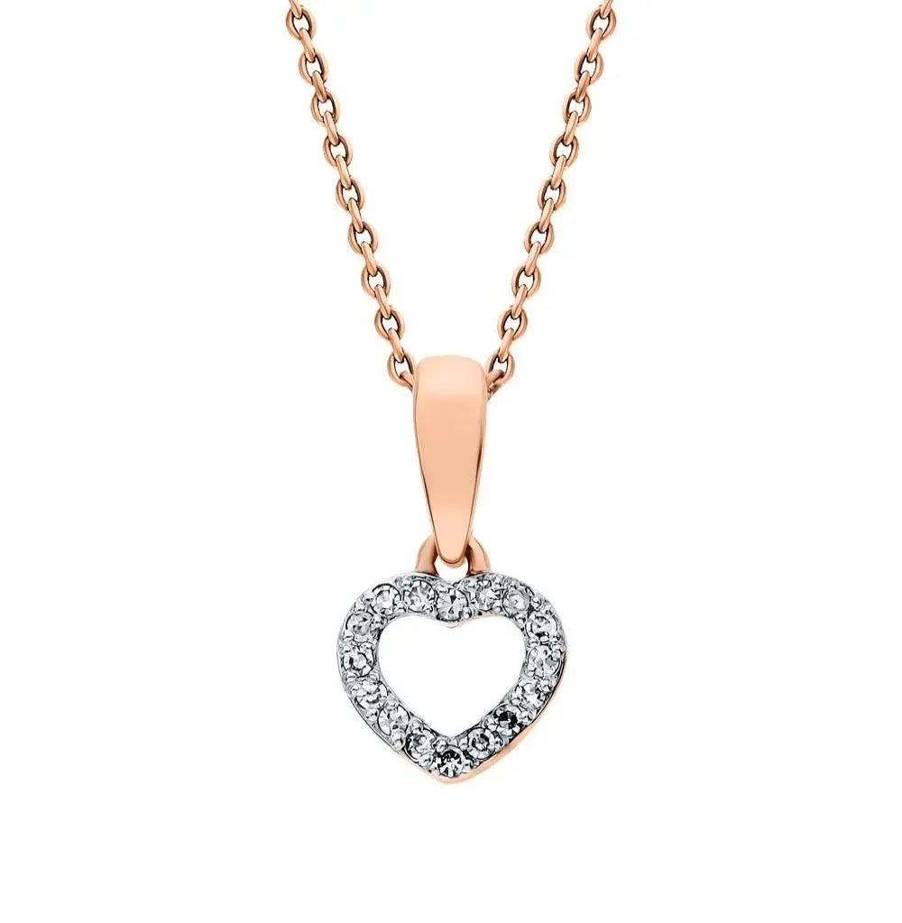 Heart shape diamonds pendant necklace - cushionblue