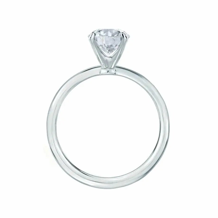 Oval Cut White Gold Petite Channel Set Solitaire Ring - cushionblue