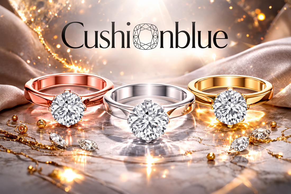 Round solitaire engagement ring