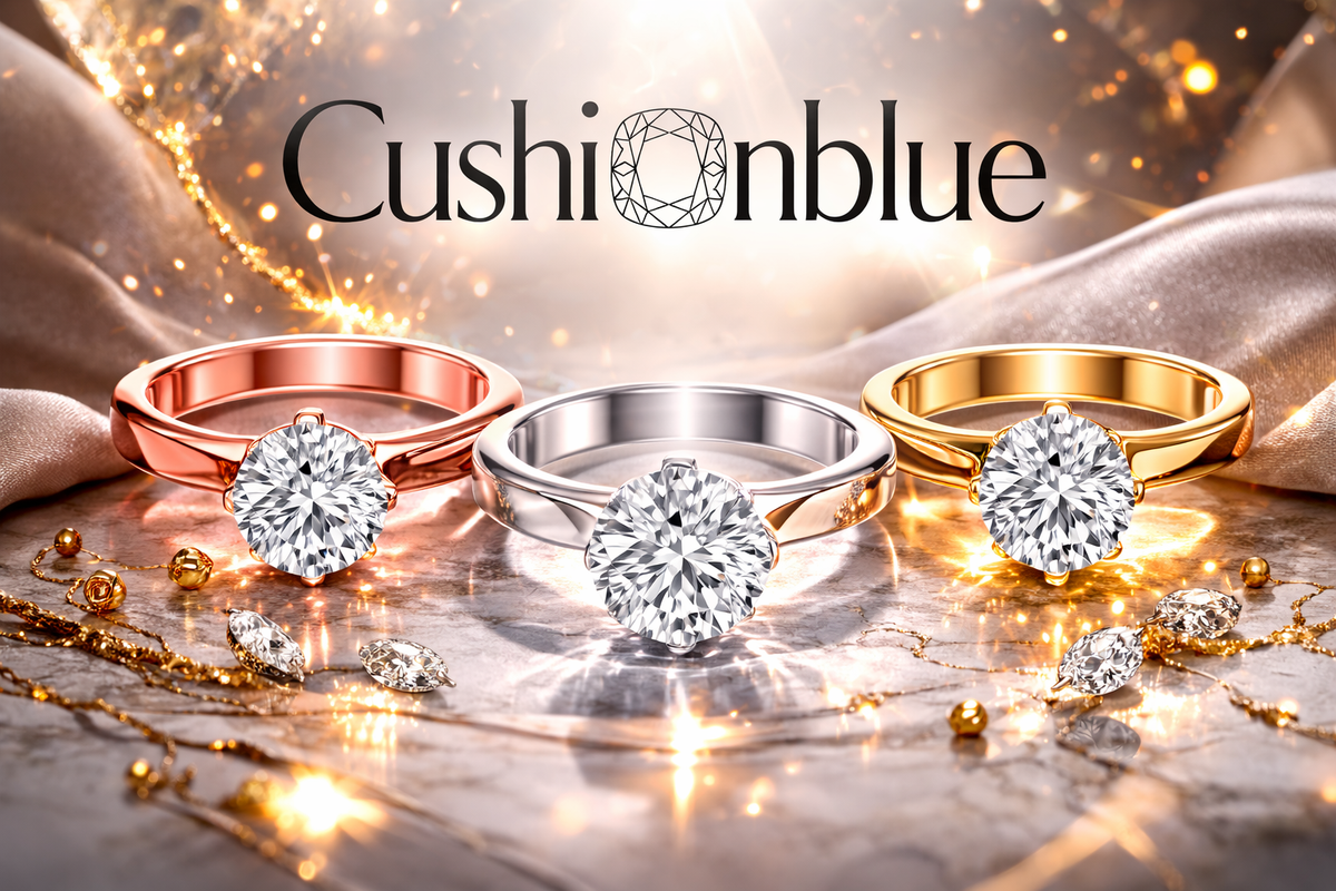 Round solitaire engagement ring