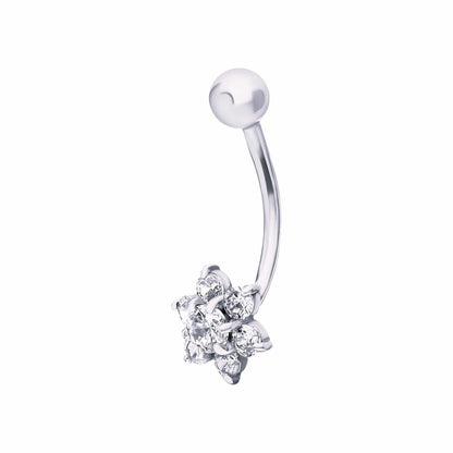 14k Gold Fairy Flower Pure Belly Button Flower Belly Ring. Cushionblue