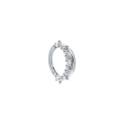 14K Gold Daith Earring-Diamond Septum Ring-Conch Earring-Septum Piercing. Cushionblue