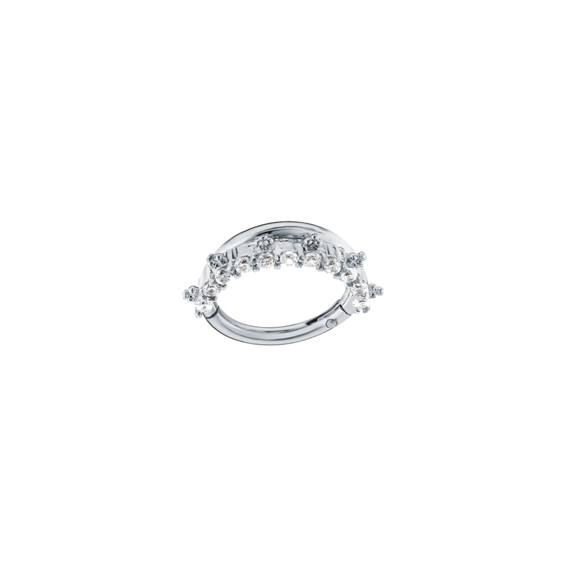 14K Gold Daith Earring-Diamond Septum Ring-Conch Earring-Septum Piercing. Cushionblue