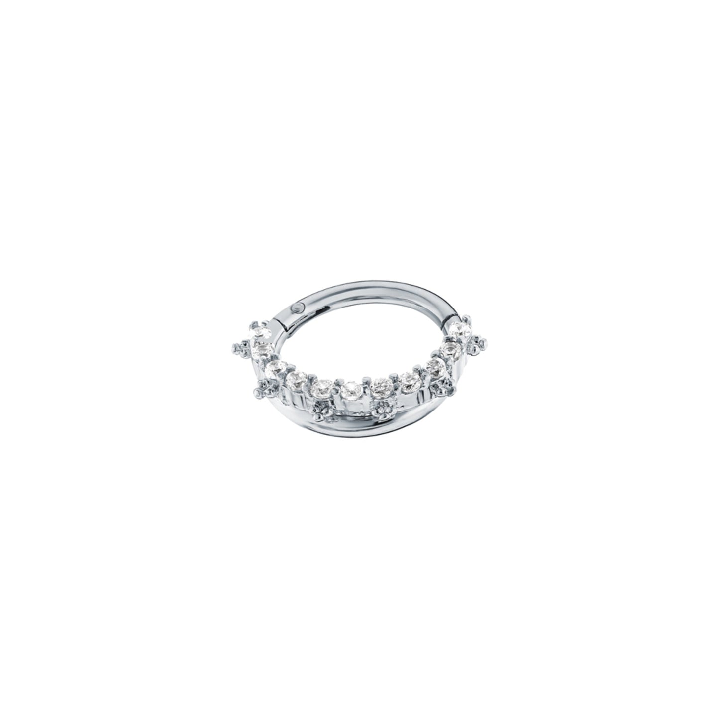 14K Gold Daith Earring, Diamond Septum Ring Cushionblue