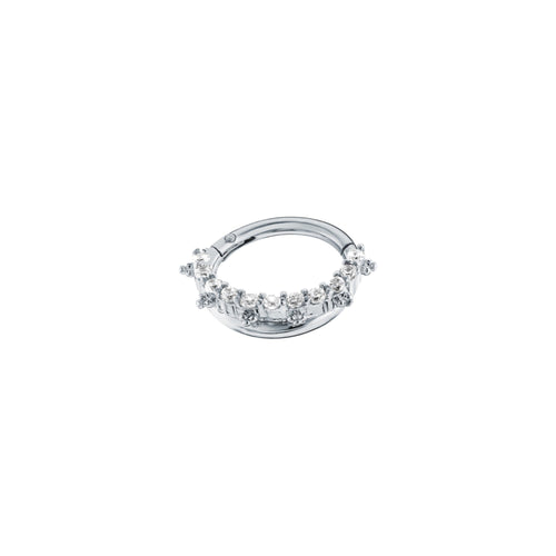 14K Gold Daith Earring, Diamond Septum Ring Cushionblue