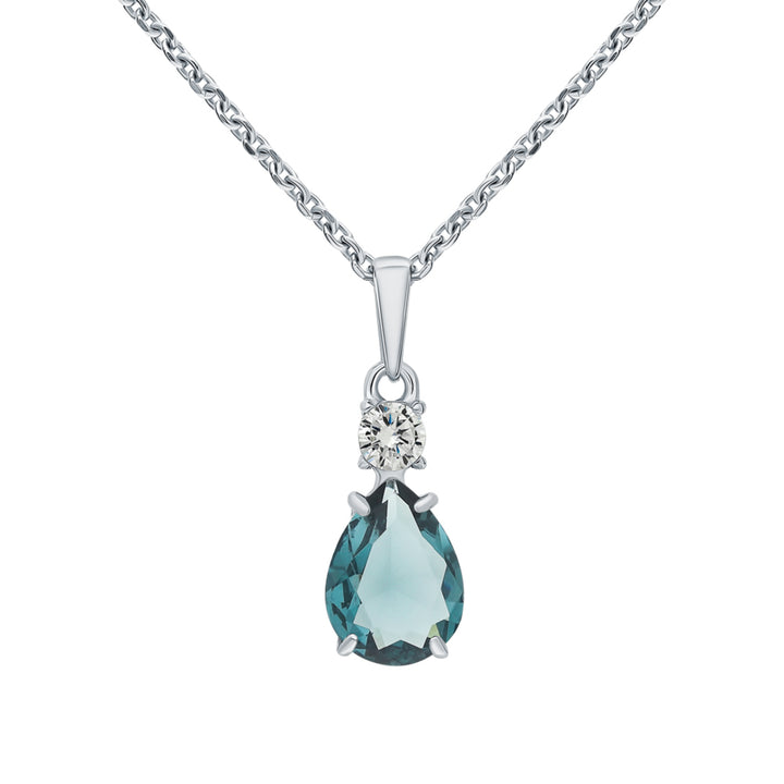 14k Gold Green Aquamarine  Necklace.