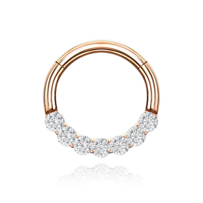 14k Solid Gold Conch Clicker Hoop Cushionblue