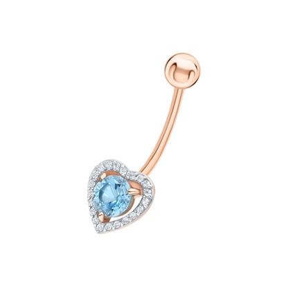 Round Shaped Topaz Navel Belly Cushionblue