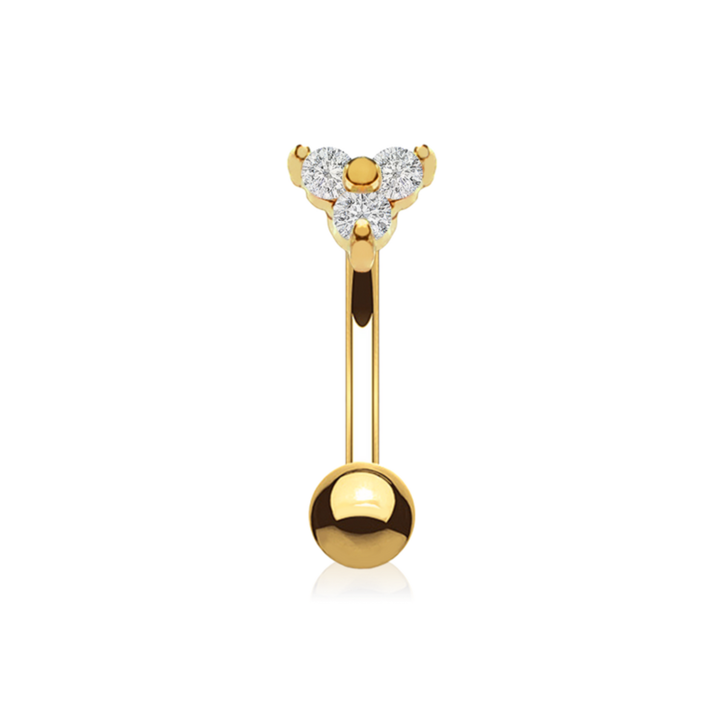 14K Solid Gold Rook Piercing Cushionblue