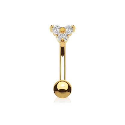 14K Solid Gold Rook Piercing Cushionblue