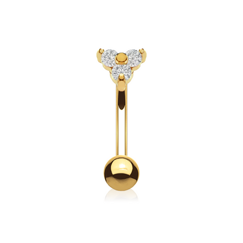 14K Solid Gold Rook Piercing Cushionblue