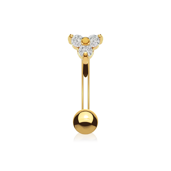 14K Solid Gold Rook Piercing Cushionblue