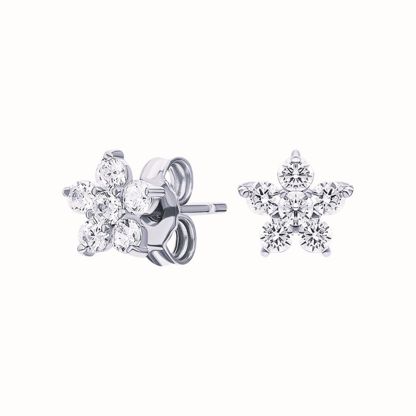 14K Solid Gold Flower Leaf Earring, Floral Cartilage Helix Piercing, Dainty Tree Branch. Cushionblue