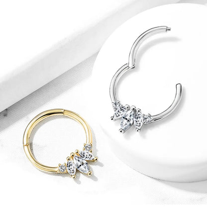 Marquise Diamond Septum Clicker Piercing cushionblue