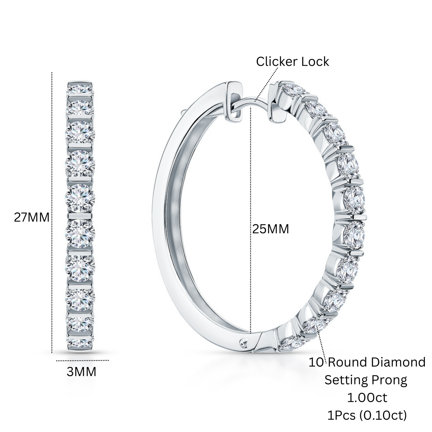 14K Solid Gold Princess Cut Diamond Hoop Earrings | Invisible Channel Set Huggie | 12x4mm Dainty Gold Hoops | Gift for Her. Cushionblue
