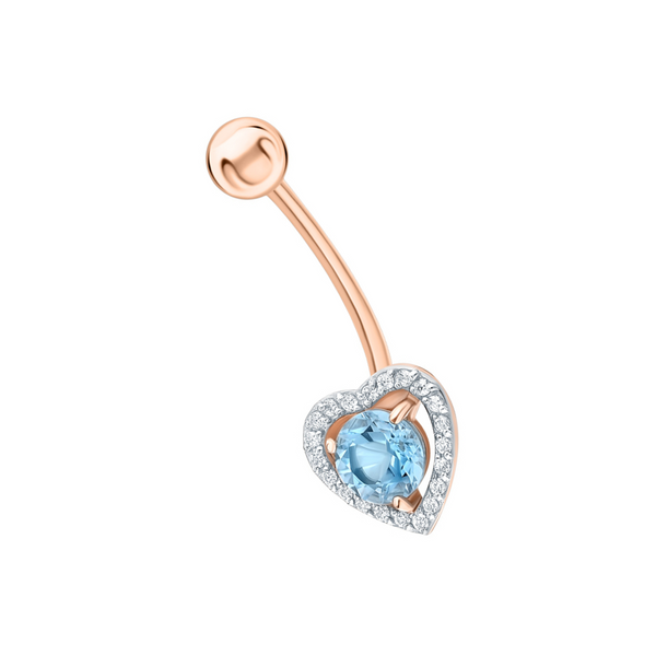 Round Shaped Topaz Navel Belly Cushionblue
