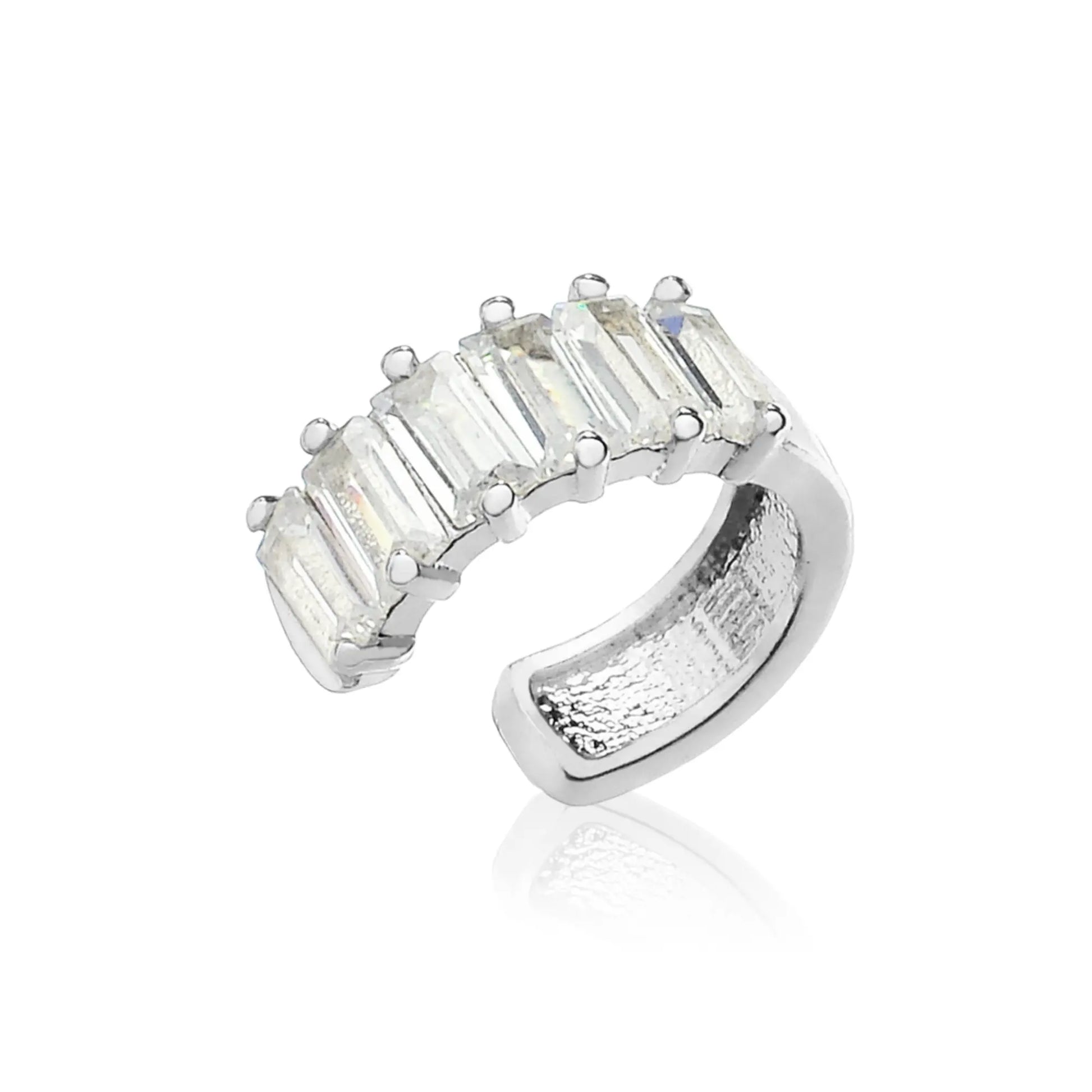 Baguette Diamond Ear Cuff Cushionblue