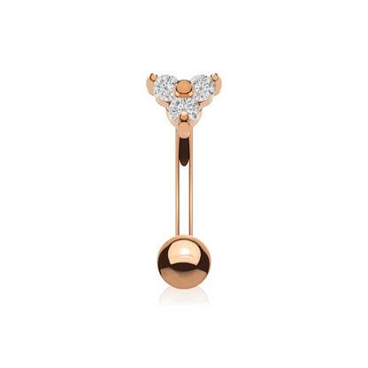 14K Solid Gold Rook Piercing Cushionblue