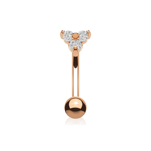 14K Solid Gold Rook Piercing Cushionblue