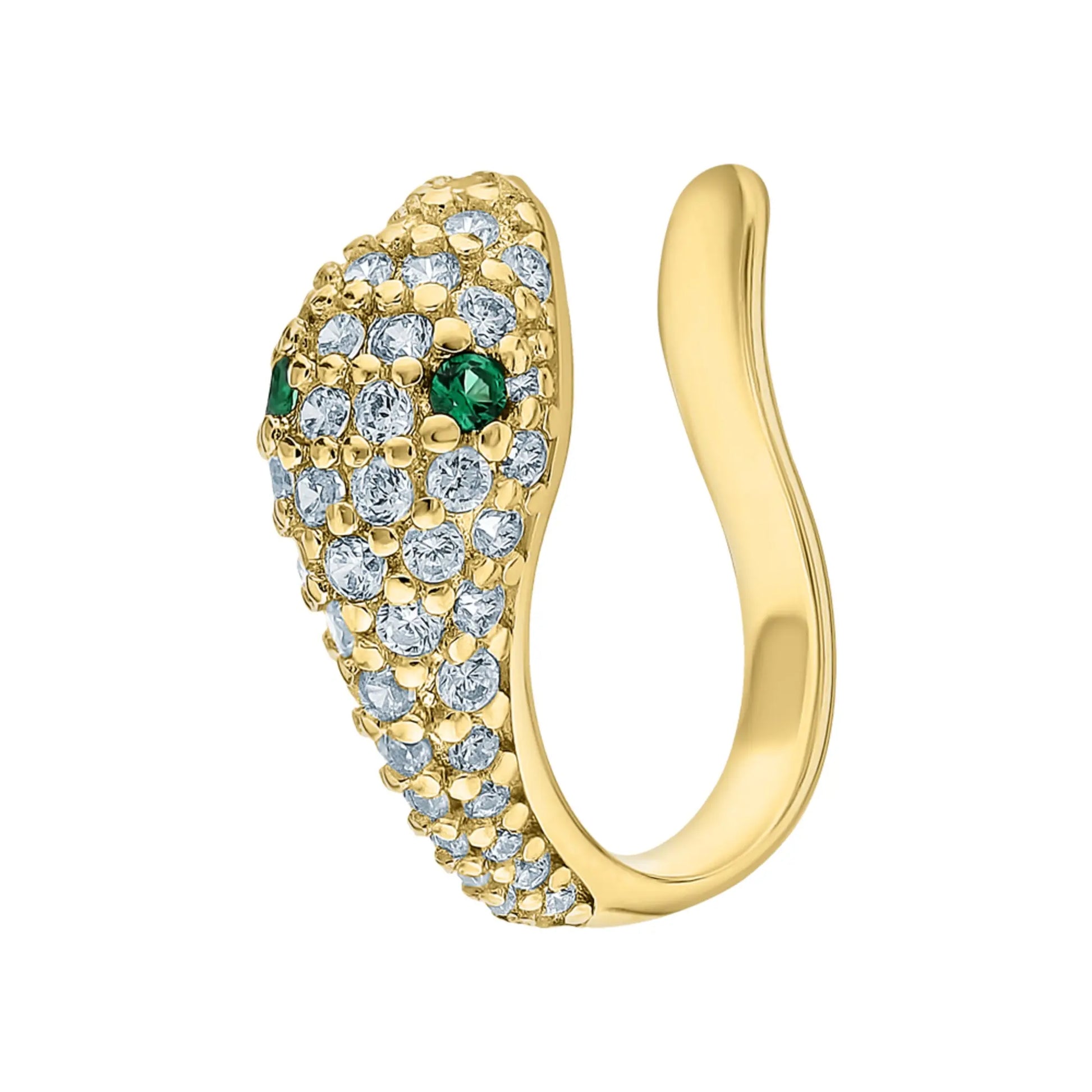 Emerald Gemstone Snake Ear Cuff Cushionblue