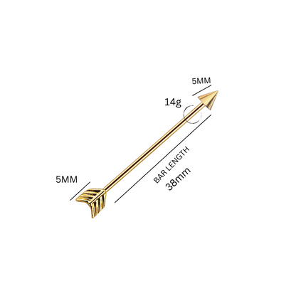 Gold Arrow Industrial Barbell Industrial Scaffold Barbell,14G (38mm). Cushionblue