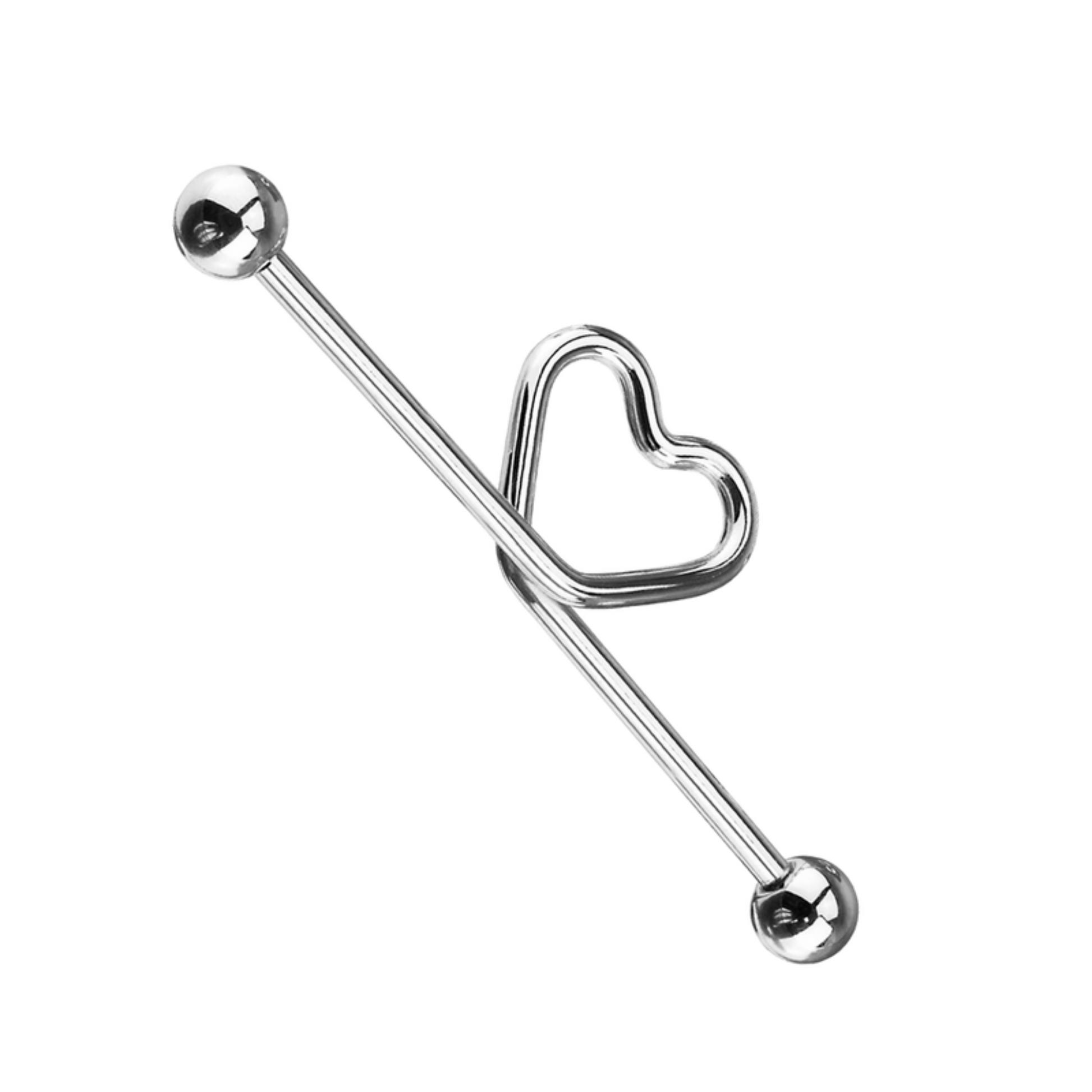 Gold heart shaped industrial piercing, Daith Earrings, industrial barbell cartilage Earring. Cushionblue