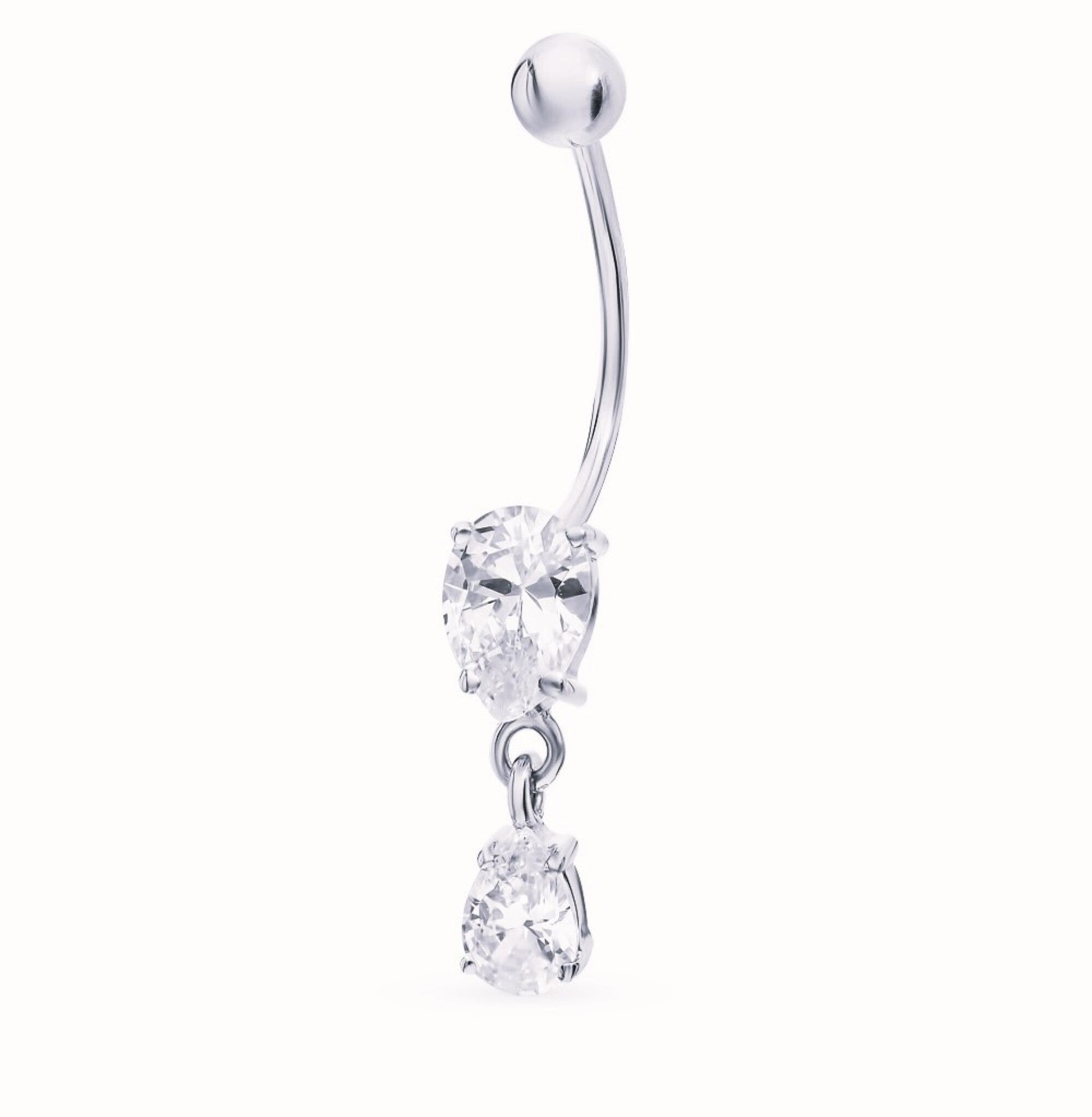 Tear Drop Belly Button Ring Cushionblue