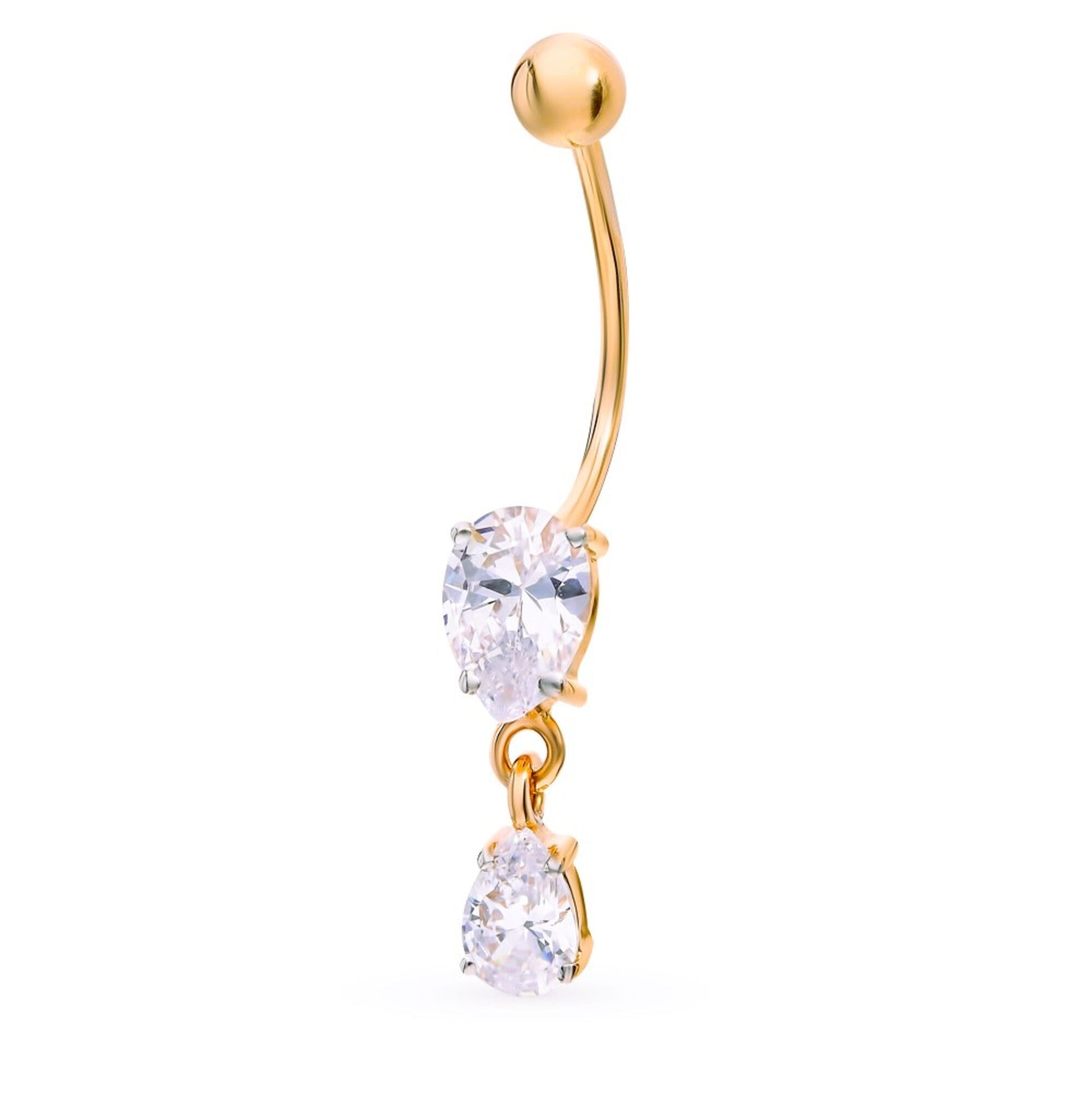 Tear Drop Belly Button Ring Cushionblue