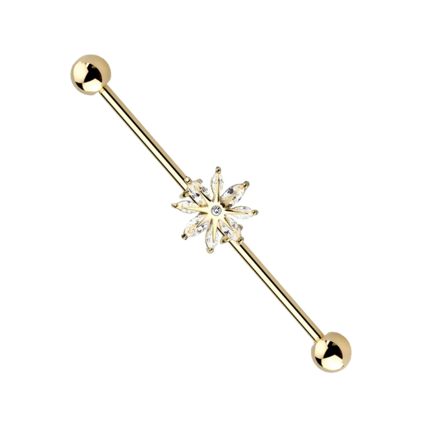 Marquise Snowflake Industrial Barbell Cushionblue
