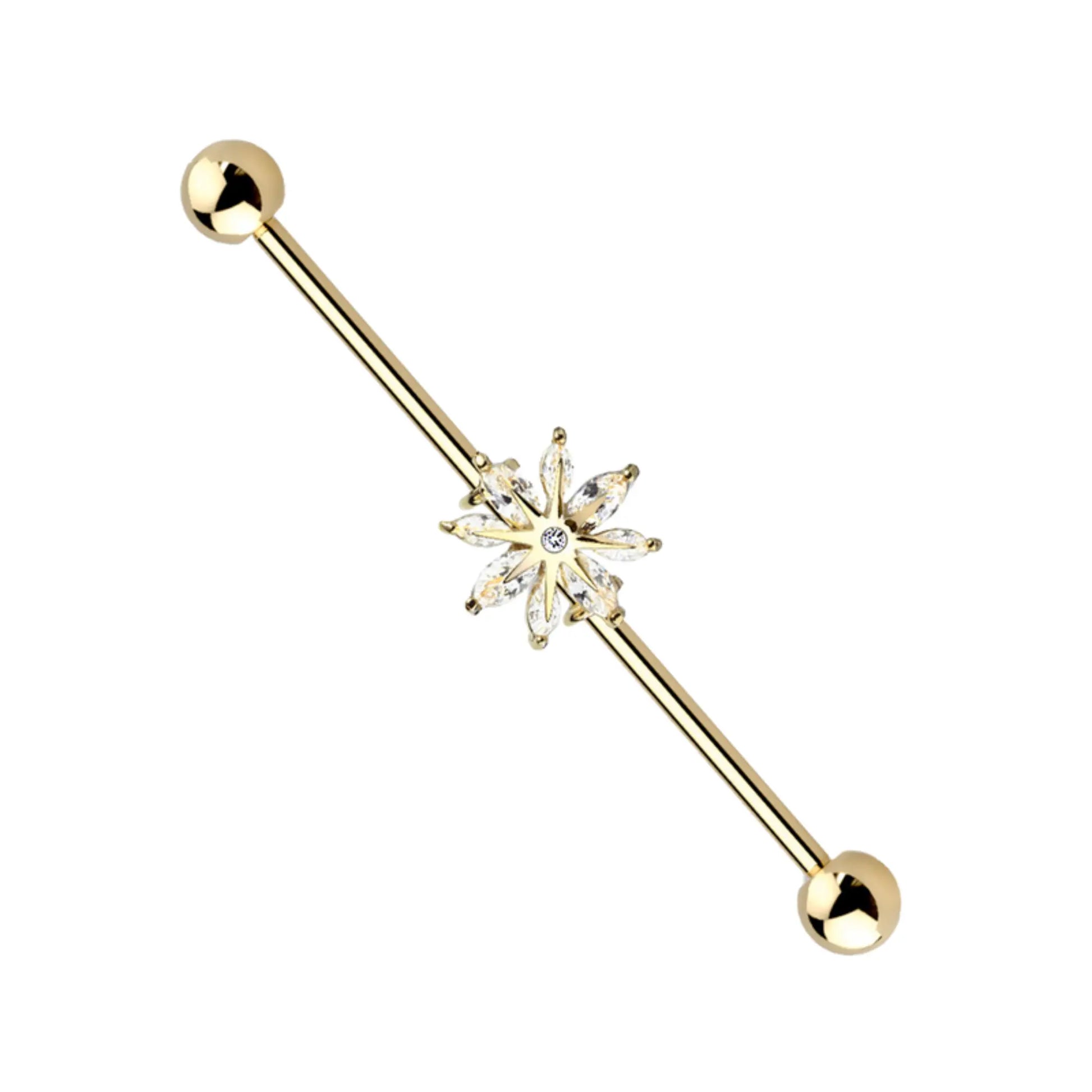 Marquise Snowflake Industrial Barbell Cushionblue
