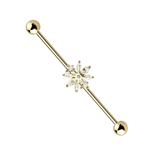 Marquise Snowflake Industrial Barbell Cushionblue