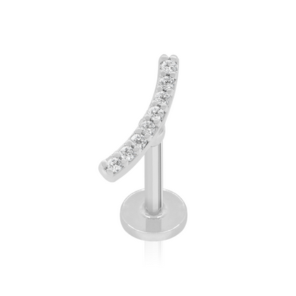 14K Solid Gold Curved Helix Earring Cushionblue