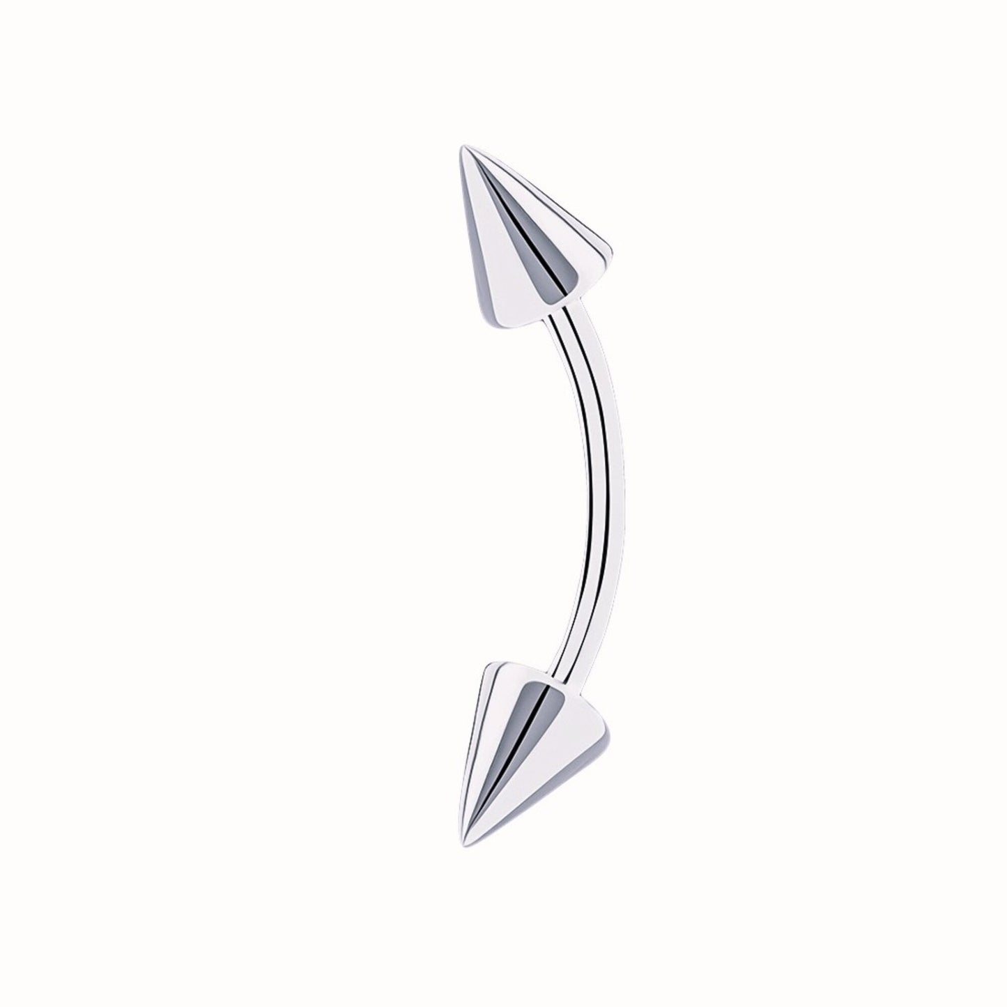 14k Solid Gold  Spike Eyebrow Piercing. 16g  Curved barbell, Cartilage Earring. Cushionblue
