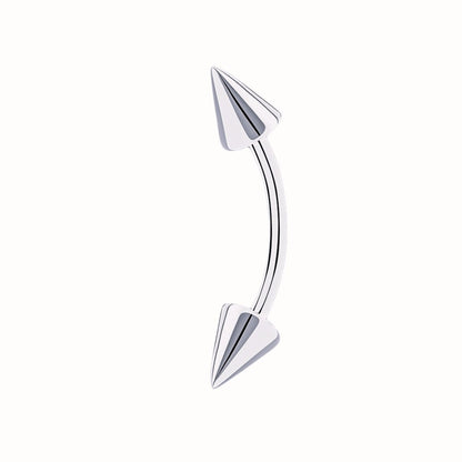 14k Solid Gold  Spike Eyebrow Piercing. 16g  Curved barbell, Cartilage Earring. Cushionblue