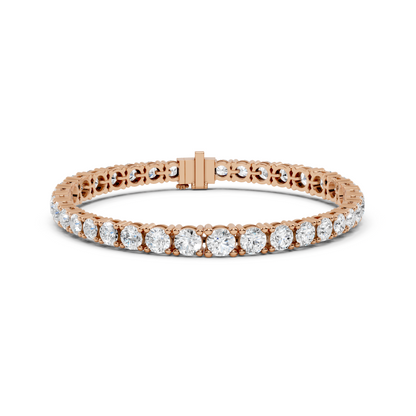 Rose Gold Emerald Cut Diamond Tennis Bracelet for Women