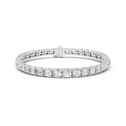 White Gold Emerald Cut Diamond Tennis Bracelet for Women