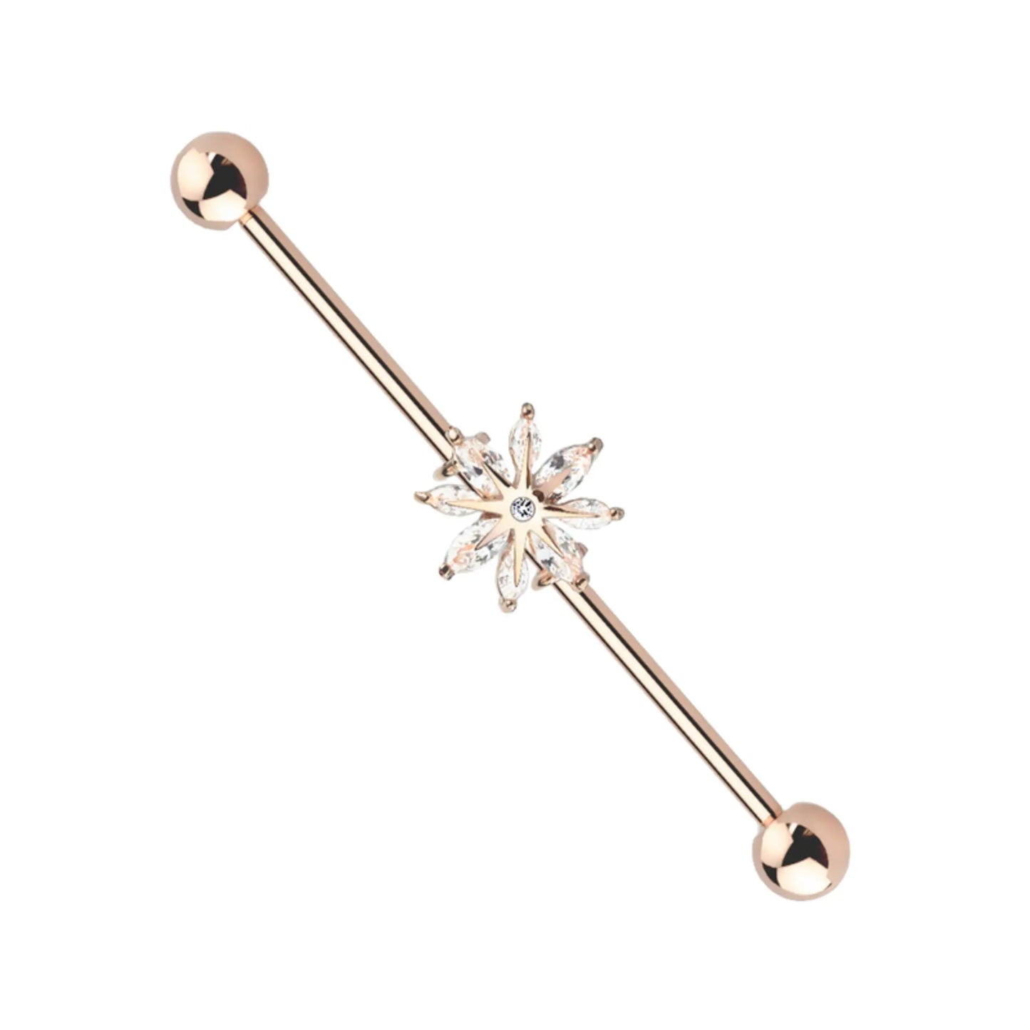 Marquise Snowflake Industrial Barbell Cushionblue