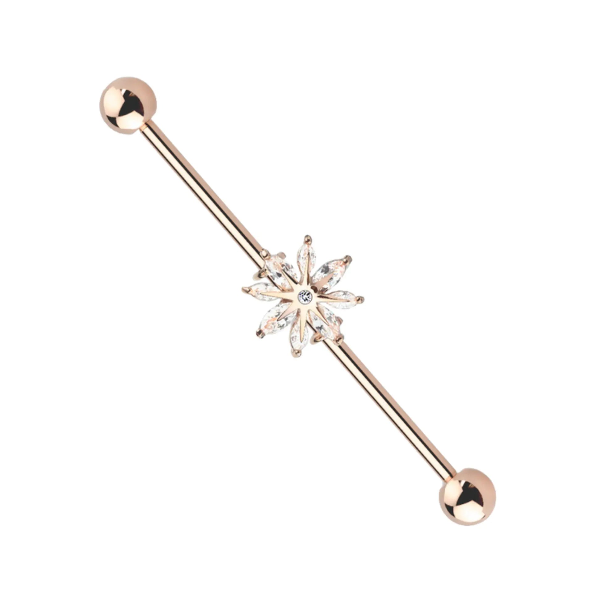 Marquise Snowflake Industrial Barbell Cushionblue