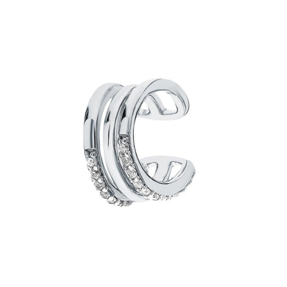 14K Gold Diamond (0.12ct) Ear Cuff Triple Conch Wrap. Cushionblue