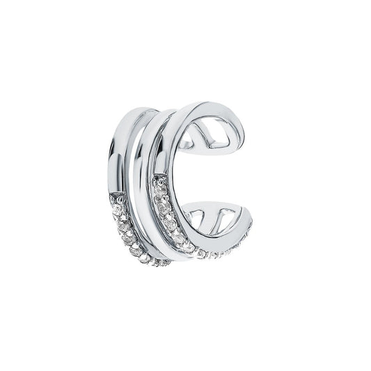 14K Gold Diamond (0.12ct) Ear Cuff Triple Conch Wrap. Cushionblue