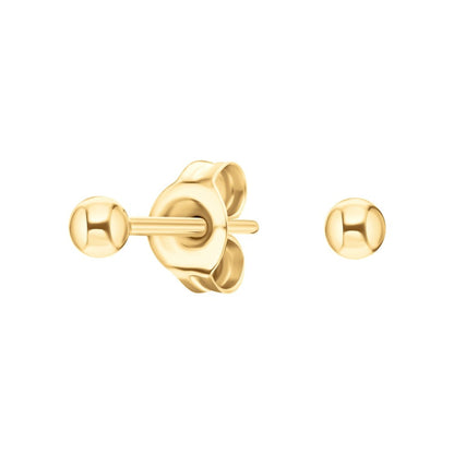 14k Gold Solid Stud, Dainty Ball Earring, Plain Ball Round Stud Earring. Cushionblue