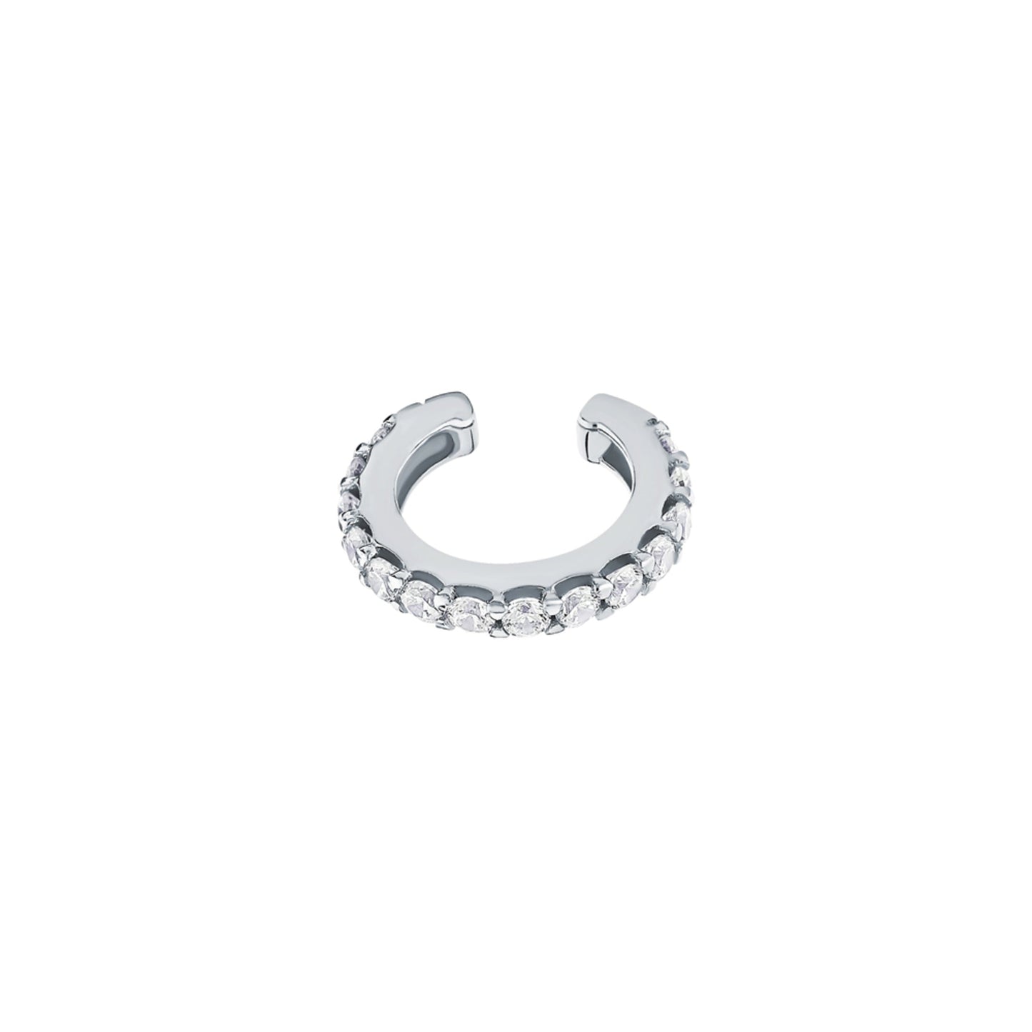 14k Gold Diamond(0.07ct) Ear Cuff, Single Line Wrap Cuff, Conch Earring. Cushionblue