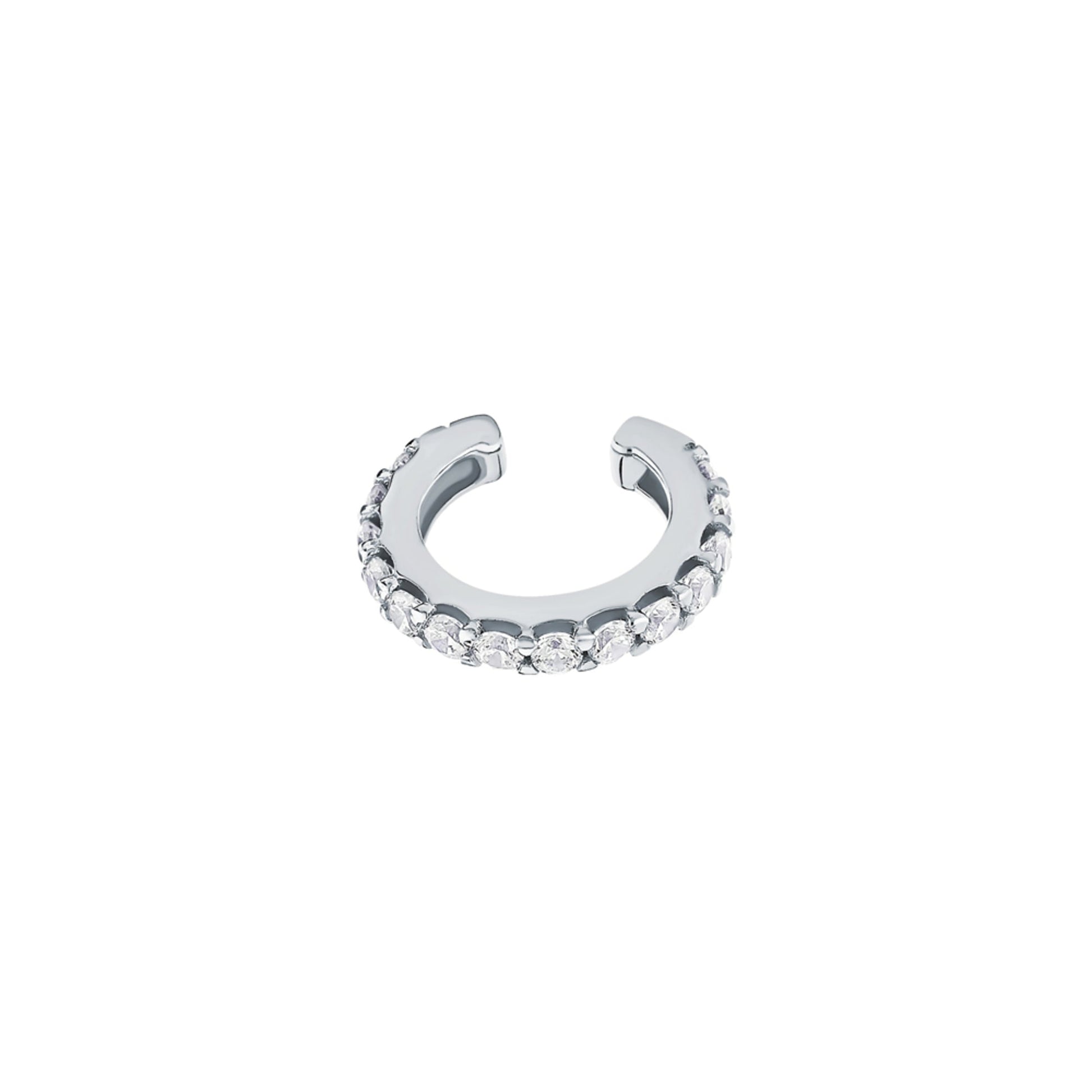 14k Gold Diamond(0.07ct) Ear Cuff, Single Line Wrap Cuff, Conch Earring. Cushionblue