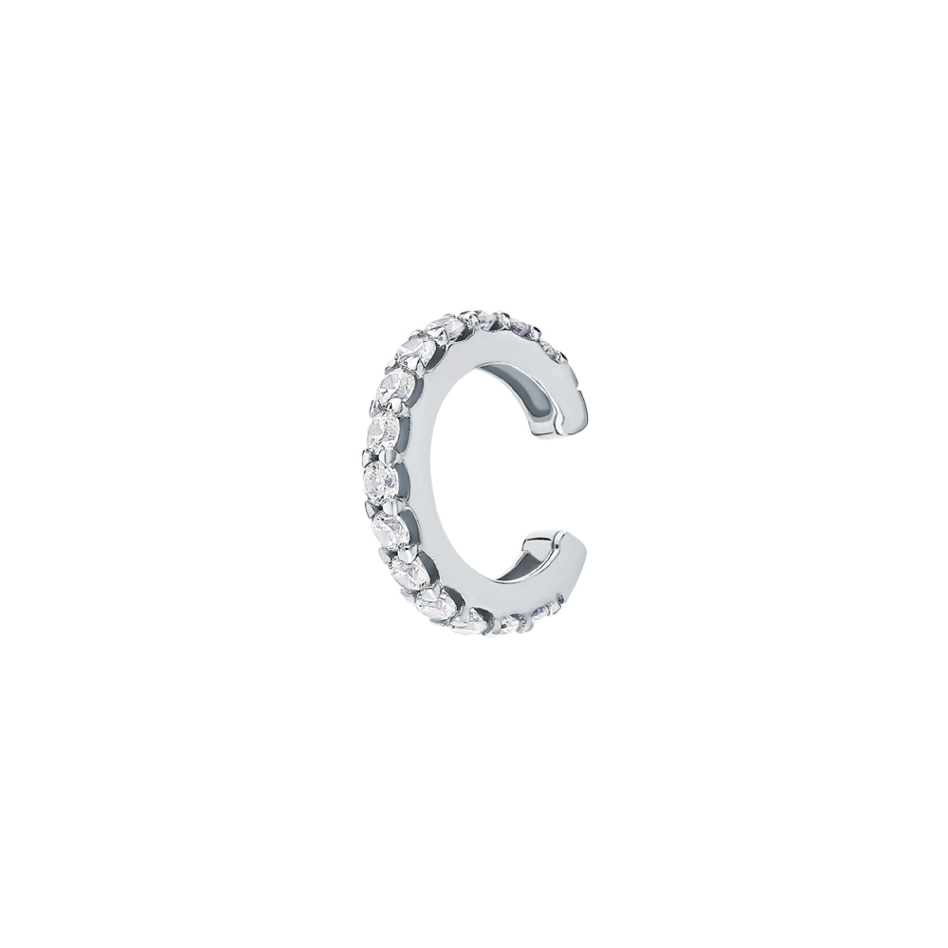 14k Gold Diamond(0.07ct) Ear Cuff, Single Line Wrap Cuff, Conch Earring. Cushionblue