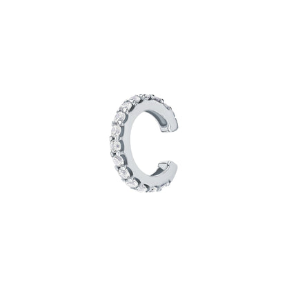 14k Gold Diamond(0.07ct) Ear Cuff, Single Line Wrap Cuff, Conch Earring. Cushionblue