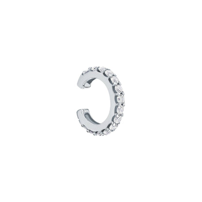 14k Gold Diamond(0.07ct) Ear Cuff, Single Line Wrap Cuff, Conch Earring. Cushionblue