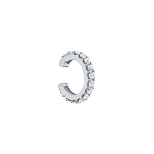 14k Gold Diamond(0.07ct) Ear Cuff, Single Line Wrap Cuff, Conch Earring. Cushionblue