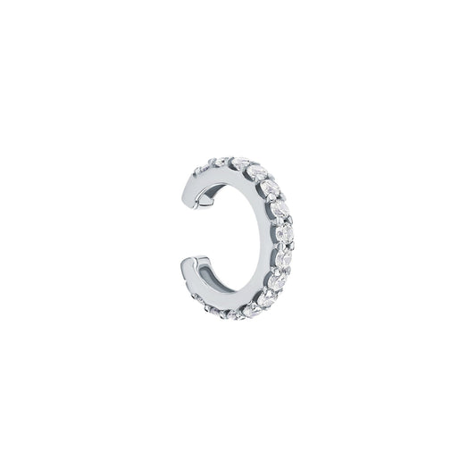 14k Gold Diamond(0.07ct) Ear Cuff, Single Line Wrap Cuff, Conch Earring. Cushionblue