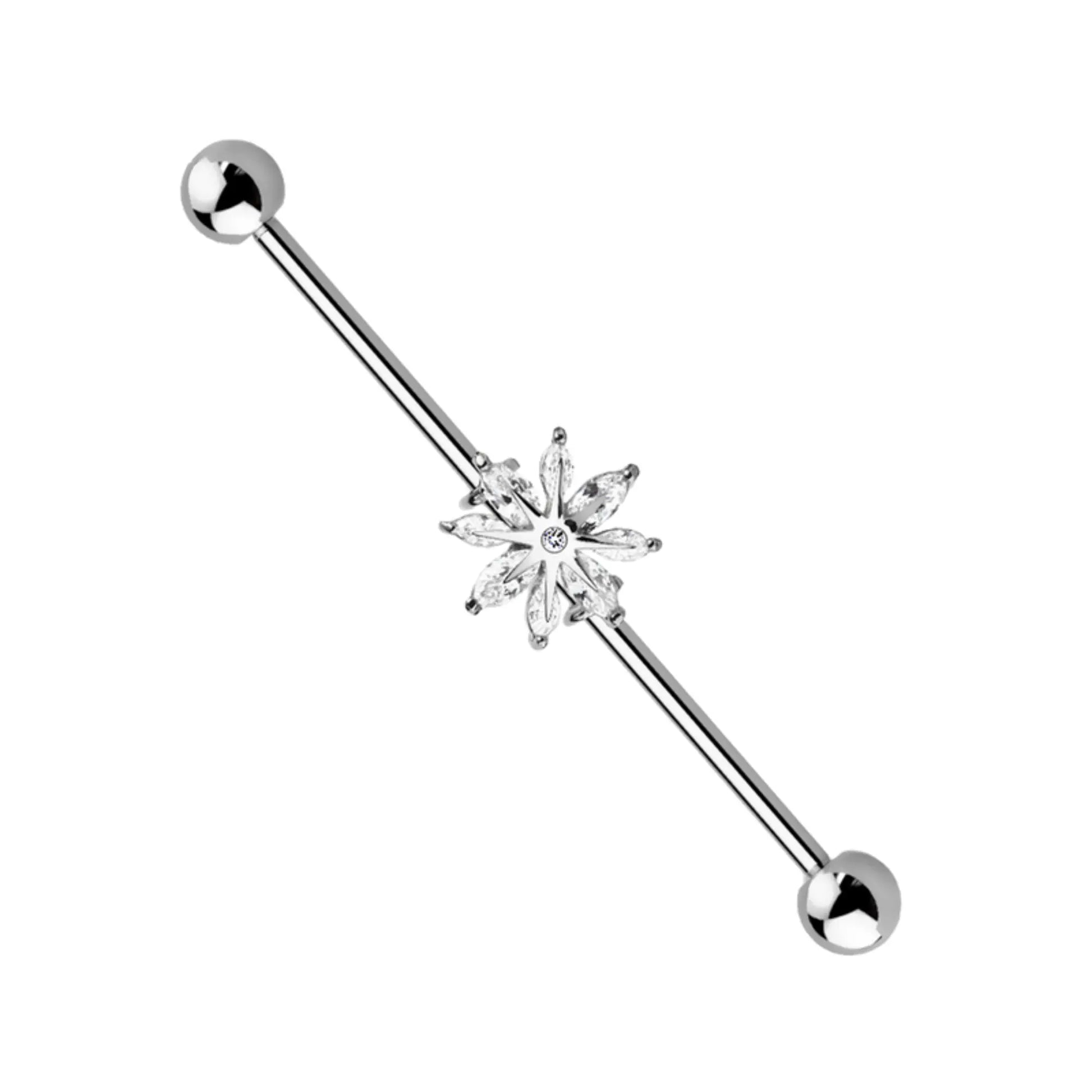Marquise Snowflake Industrial Barbell Cushionblue