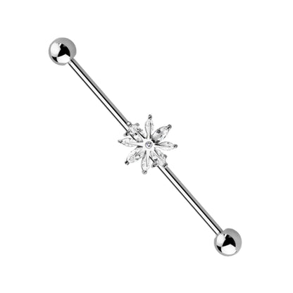 Marquise Snowflake Industrial Barbell Cushionblue